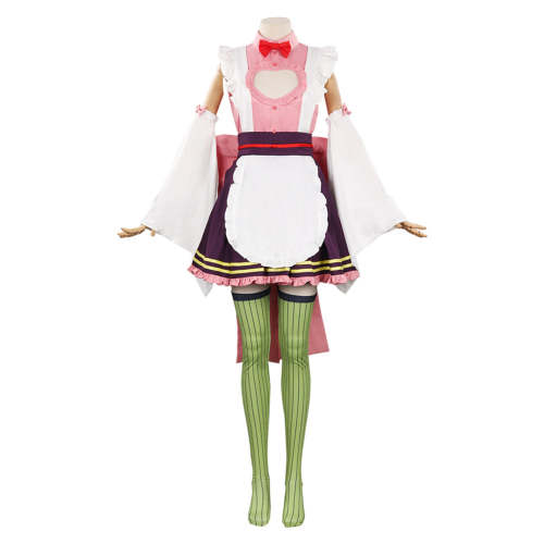 Demon Slayer: Kimetsu No Yaiba Kanroji Mitsuri  Maid Dress Cosplay Costume