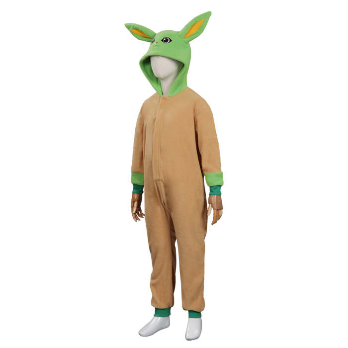 Baby Yoda Jumpsuit Sleepwear Pajams Outfits Halloween Cosplay Costume For Kids Children