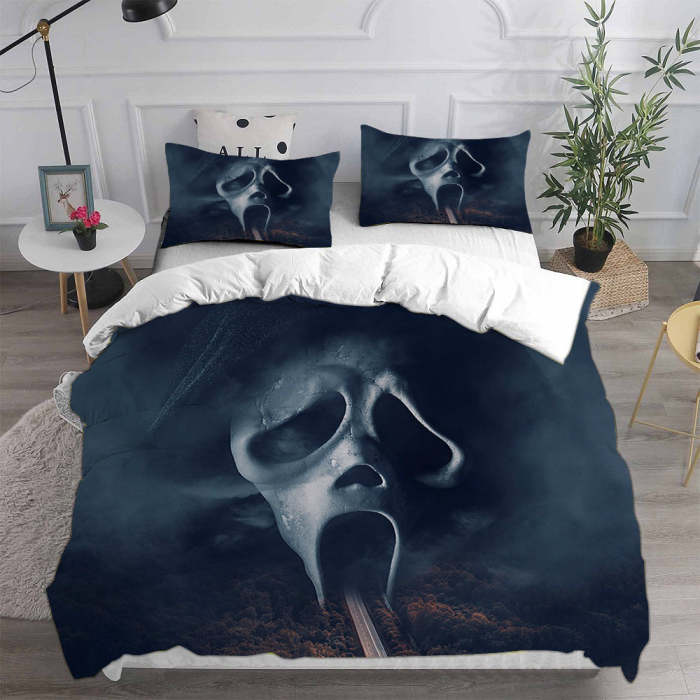 Scream Horror Movie Cosplay Bedding Set Duvet Cover Pillowcases Halloween Home Decor