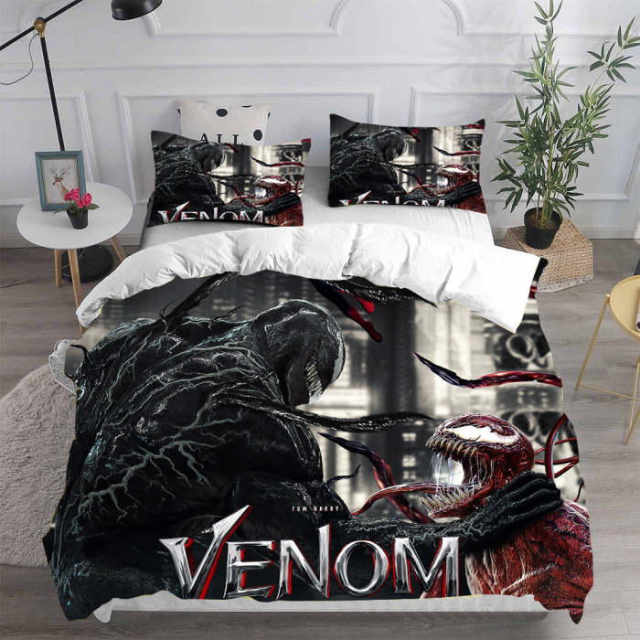 Venom 2 Cosplay Bedding Set Duvet Cover Pillowcases Halloween Home Decor