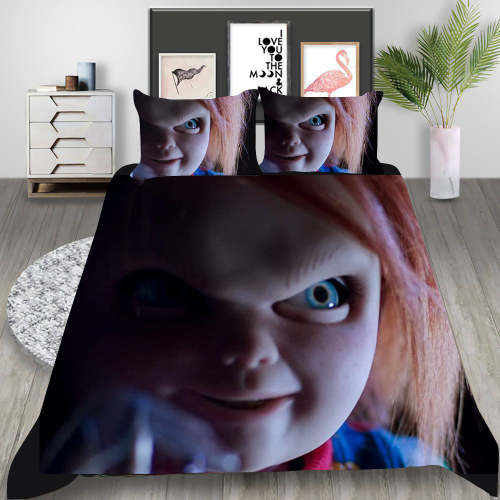Chucky Horror Movie Cosplay Bedding Set Duvet Cover Pillowcases Halloween Home Decor