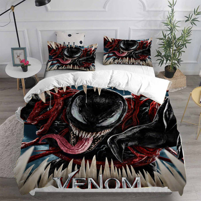 Venom 2 Cosplay Bedding Set Duvet Cover Pillowcases Halloween Home Decor