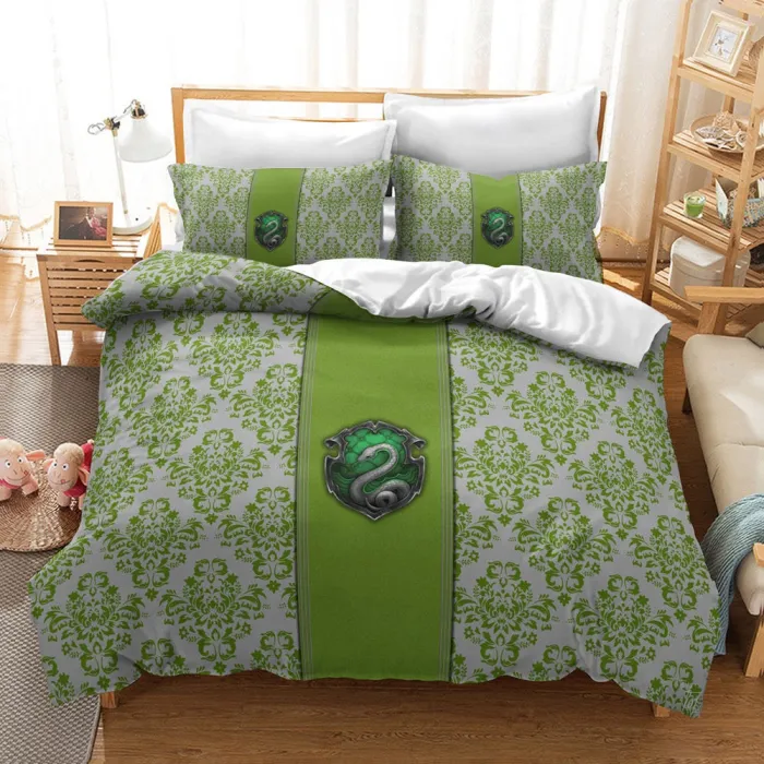 Harry Potter Hogwarts Cosplay Bedding Set Duvet Cover Pillowcases Halloween Home Decor