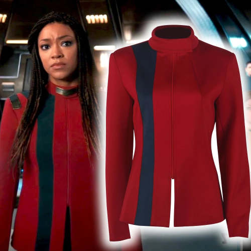 Star Trek Discovery 4  Cosplay Michael Burnham Starfleet Uniforms Top Shirt Red Yellow St Cosplay Costume Halloween