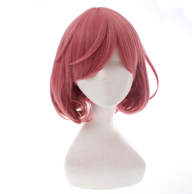 Anime Noragami Ebisu Kofuku Short Pink Heat Reistant Synthetic Hair Wigs + Wig Cap