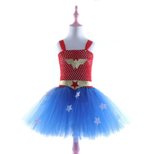 Wonder Girl Costume Dress Superhero Children Halloween Costume For Kids