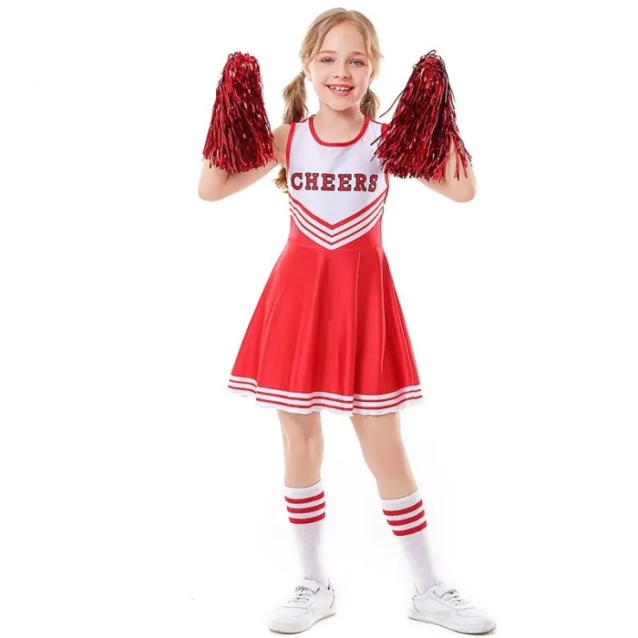 Girls Cheerleaders Cosplay Football Baby Dress Up Halloween Costume For Kids