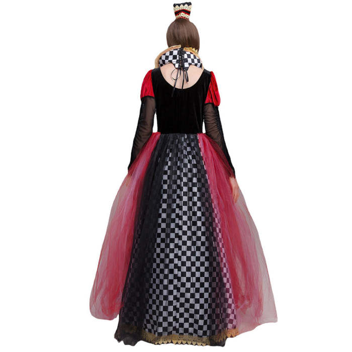Queen Of Hearts Red Queen Alice In Wonderland Cosplay Costume Outfits Halloween Carnival Suit