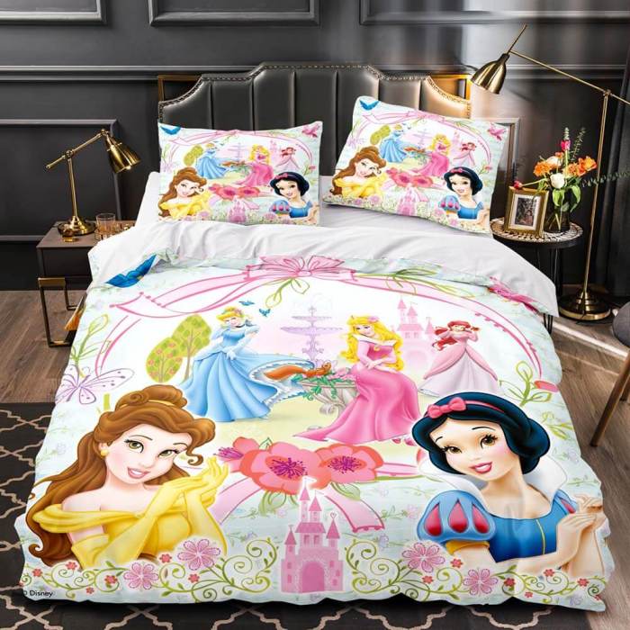 Princess Snow White Cinderella Rapunzel Merida Bedding Set Duvet Cover
