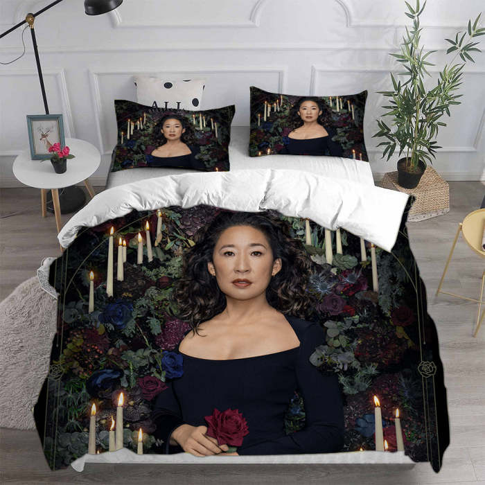 Killing Eve Cosplay Bedding Set Duvet Cover Pillowcases Halloween Home Decor