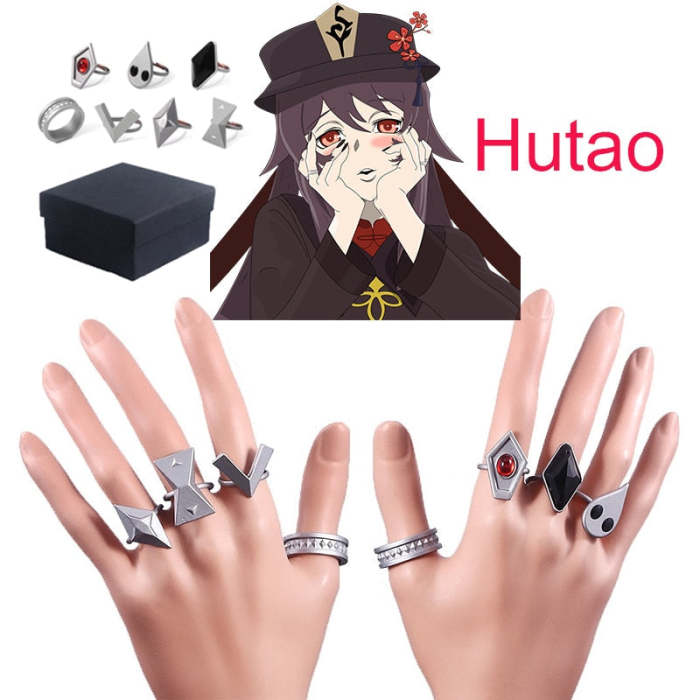 Genshin Impact Hutao Cosplay Ring Halloween Anime Props Jewelry Accessories