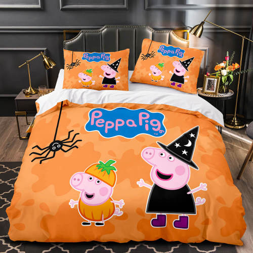 Cartoon Peppa Pig Bedding Set Quilt Duvet Cover Bedding Sets For Kids