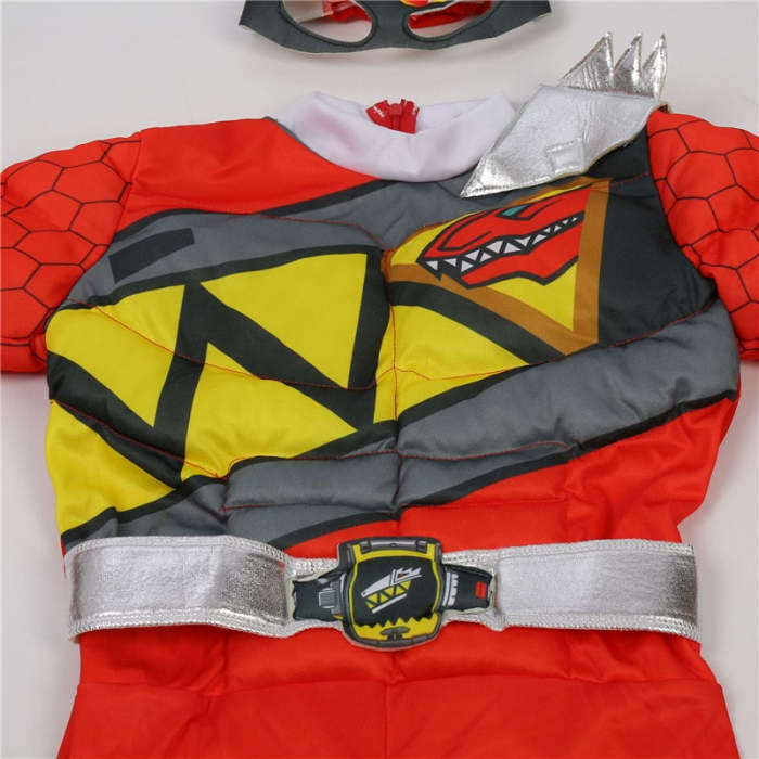 Red Power Dino Charge Boys Girls Muscle Costume Superhero Costume Children