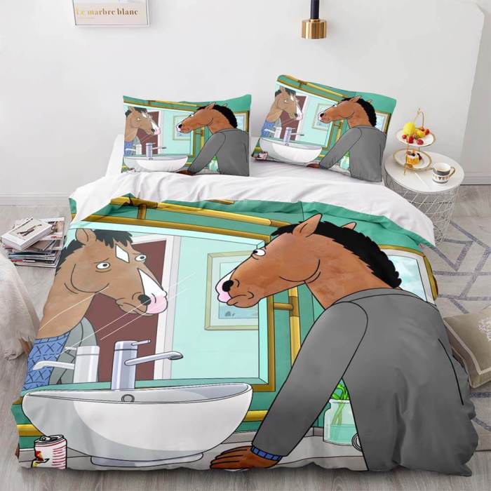 Cartoon Bojack Horseman Bedding Set Quilt Duvet Cover Bedding Sets
