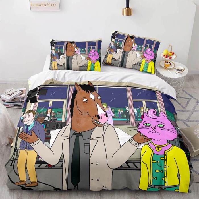 Cartoon Bojack Horseman Bedding Set Quilt Duvet Cover Bedding Sets