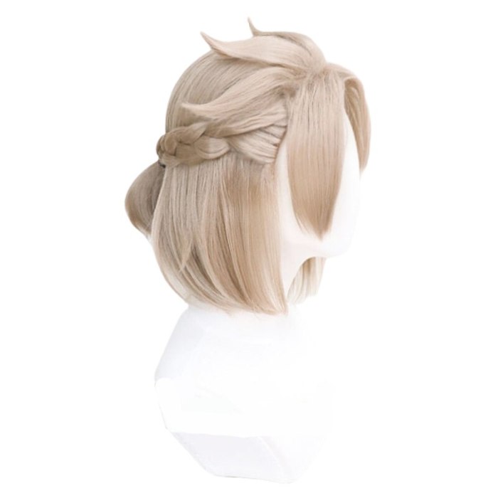 Genshin Impact Albedo Cosplay 35Cm Short Linen Heat Resistant Synthetic Hair Wigs