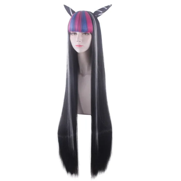 Danganronpa Mioda Ibuki Long Heat Resistant Synthetic Hair Perucas Cosplay Wig + Wig Cap