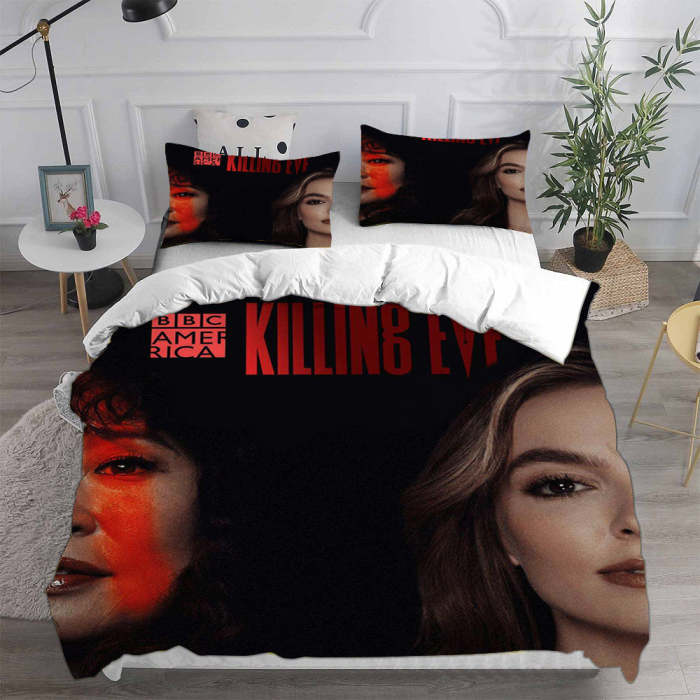 Killing Eve Cosplay Bedding Set Duvet Cover Pillowcases Halloween Home Decor