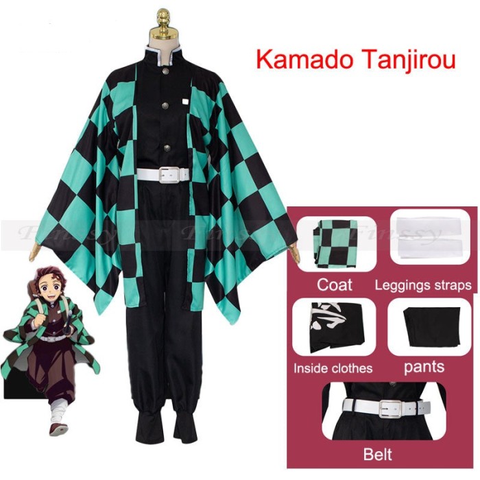 Anime Exhibition Cartoon Character Costume Demon Slayer Kimetsu No Yaiba Tanjirou Nezuko Cosplay Props Kimono Wig