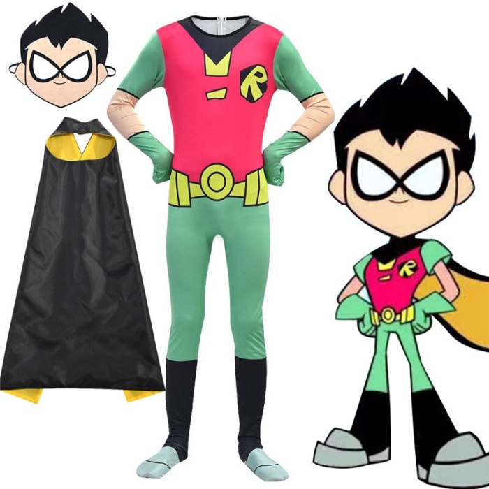Teen Titans Go Costume Cosplay Superhero Robin Cyborg Costume Children Full Sets Halloween Costume For Kids