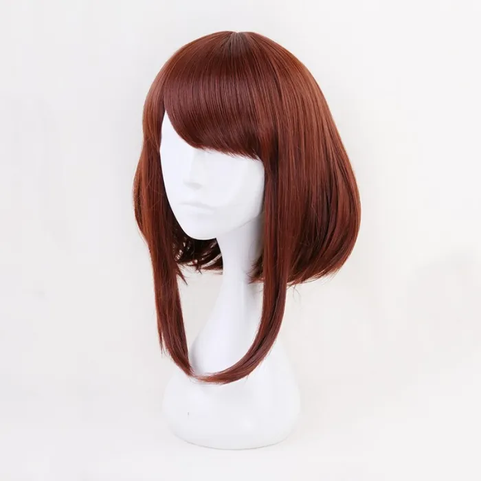 My Hero Academia Ochaco Uraraka Ochako Brown Short Boku No Hero Academia Heat Resistant Hair Wigs + Wig Cap