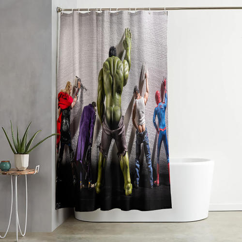 Avengers Bathroom Shower Curtain 180X180Cm With 12 Hooks