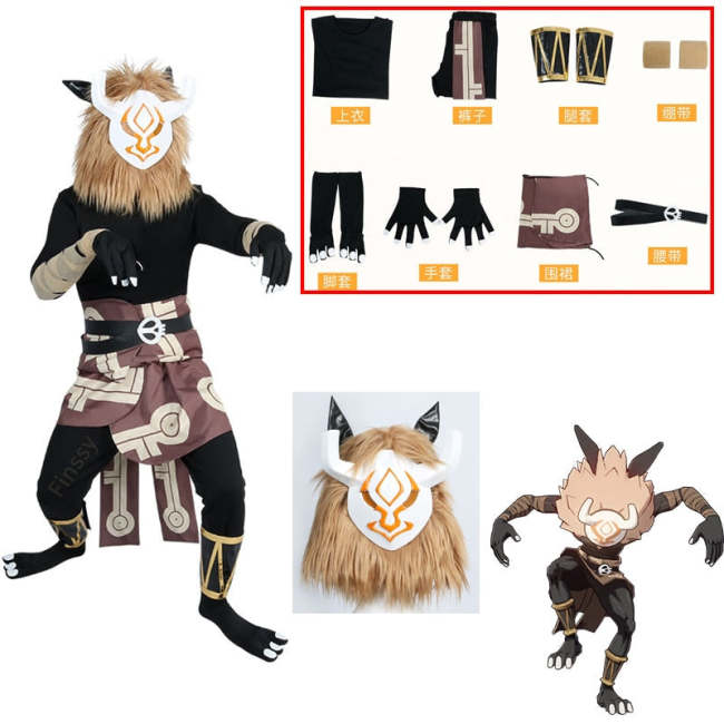 Game Genshin Impact Hilichurl Costume Halloween Anime Cute Monster Cosplay Costume Props Jewelry
