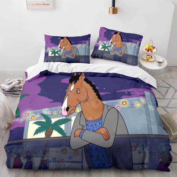 Cartoon Bojack Horseman Bedding Set Quilt Duvet Cover Bedding Sets