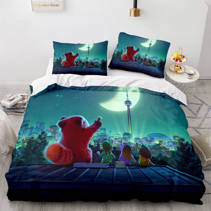 Cartoon Turning Red Bedding Set Quilt Duvet Cover Bedding Sets