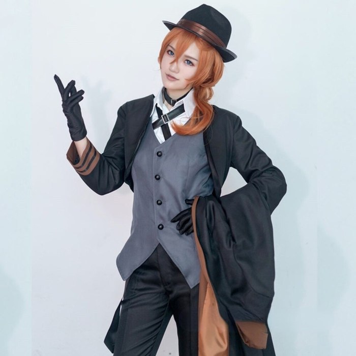 Anime Chuya Nakahara Bungou Stray Dogs Port Mafia Cosplay Chuya Nakahara Costume Halloween Uniforms Suits