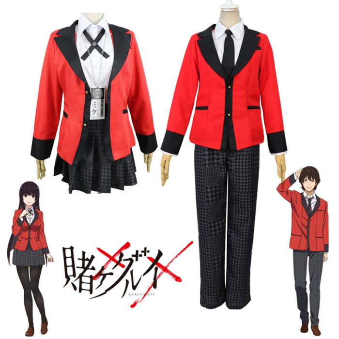Anime Kakegurui Jabami Yumeko Cosplay Costume Student Uniform Set