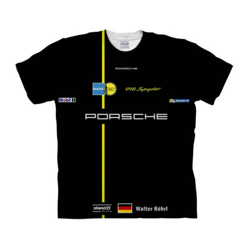Black Porsche Printed T Shirt