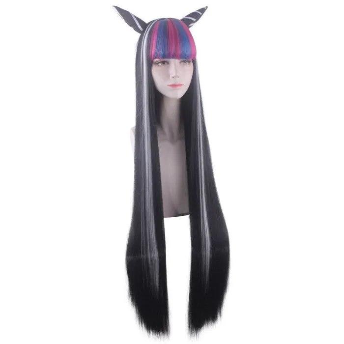 Danganronpa Mioda Ibuki Long Heat Resistant Synthetic Hair Perucas Cosplay Wig + Wig Cap