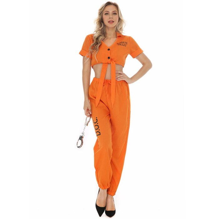 US$ 39.99 - Women Orange Prisoner Costume Dress Up - www.spiritcos.com