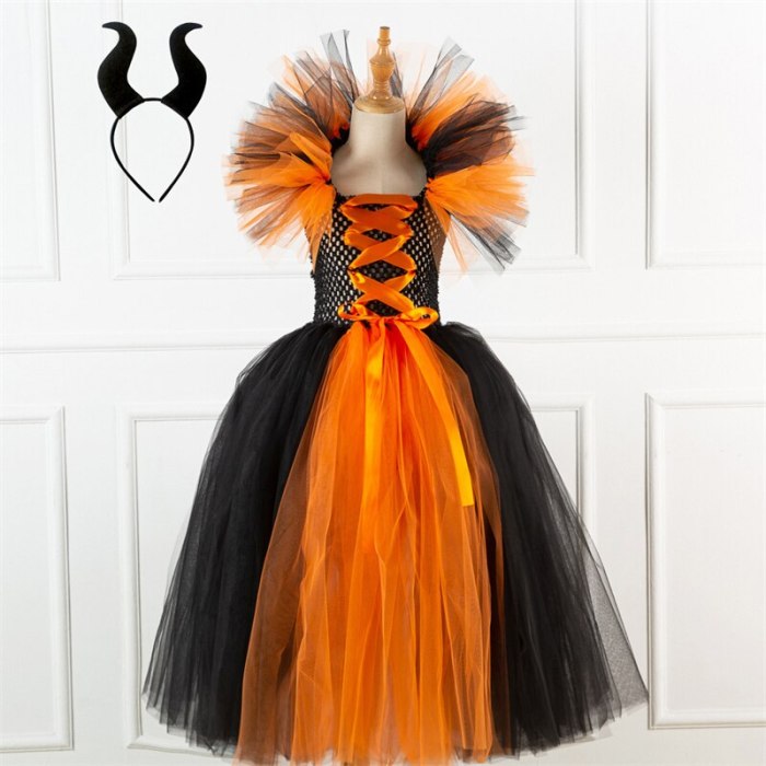 Witch Dress Girls Halloween Costume For Kids Tutu Dress
