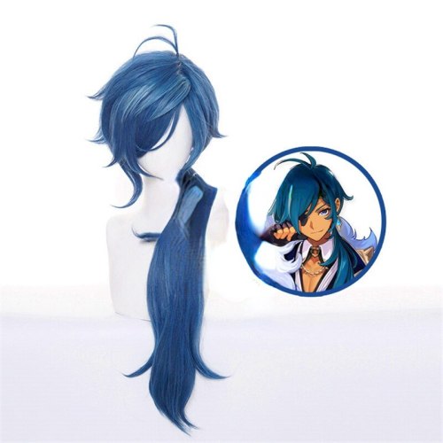 Genshin Impact Kaeya Cosplay Men 80Cm Long Heat Resistant Synthetic Hair Wigs