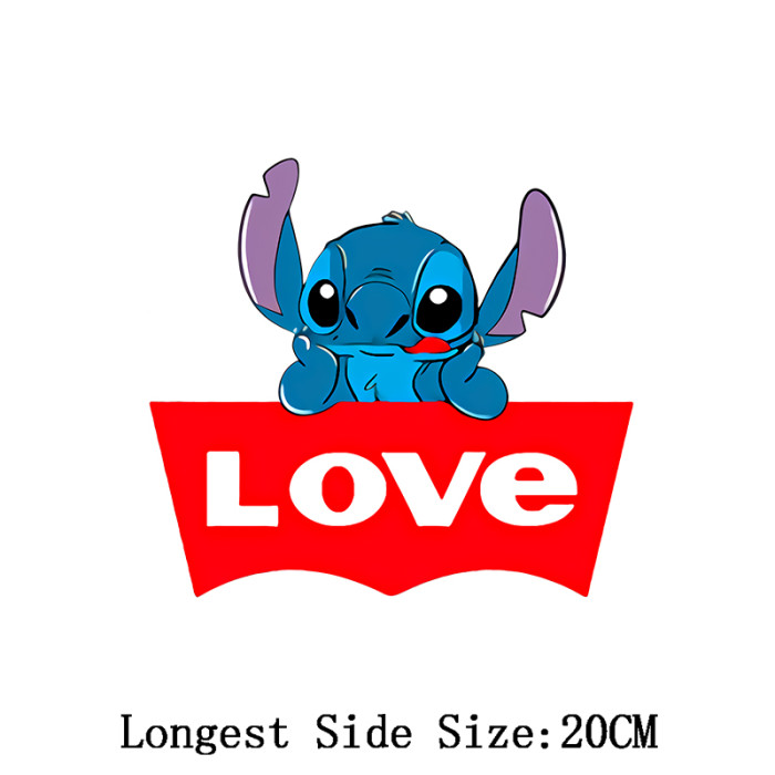  Lilo & Stitch Heat Transfer Stickers for Women T Shirts/Sweatshirt Cartoon Stitch Eat Watermelon Patches Garment Stickers