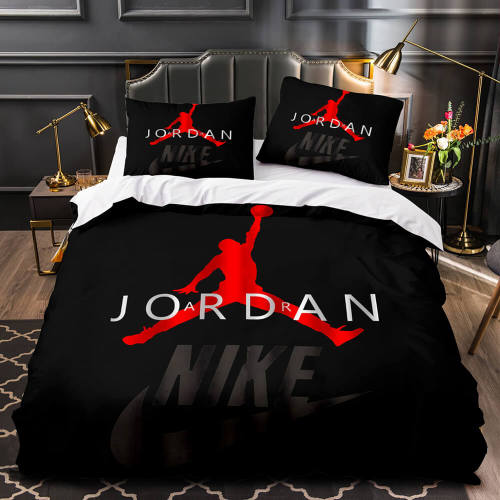 Nike Jordan Bed Set Quilt Cover Pillowcase Room Decoration Bedding Without Filler