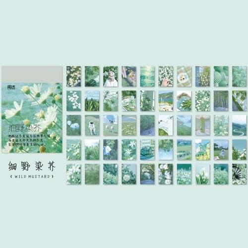 50 Sheets Landscape Rose Ins Decorative Stickers Scrapbooking Stick Label Diary Album Stationery Painting Sticker Accessories