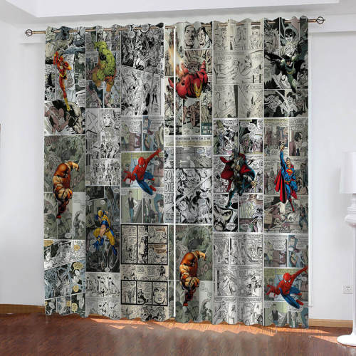 Spider-Man Curtains Cosplay Blackout Window Drapes Room Decoration