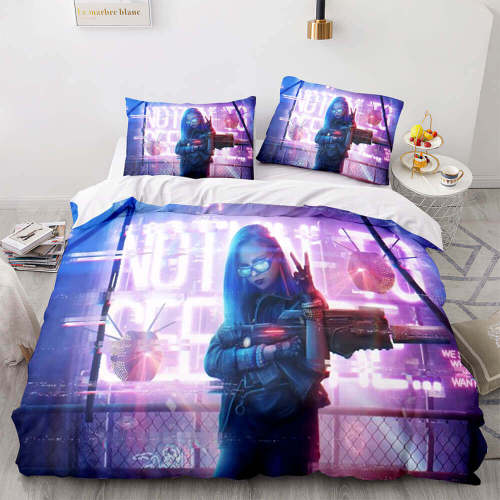 Game Cyberpunk  Bedding Set Cosplay Duvet Covers Bed Sheet Sets