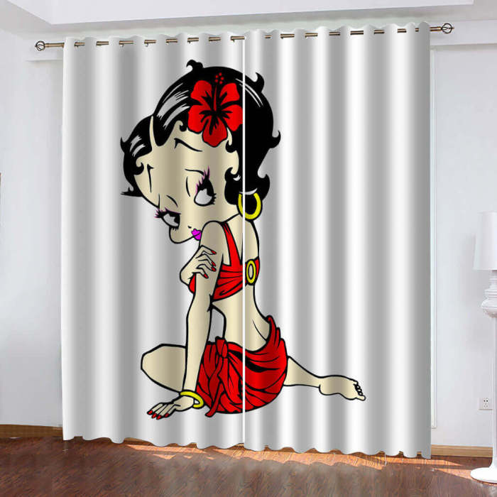 Betty Boop Curtains Cosplay Blackout Window Drapes Room Decoration