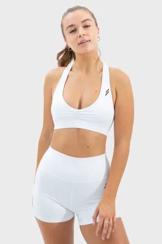 Evoke Scrunch Crop - White