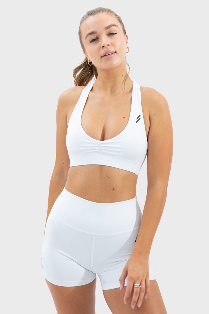 Evoke Scrunch Crop - White