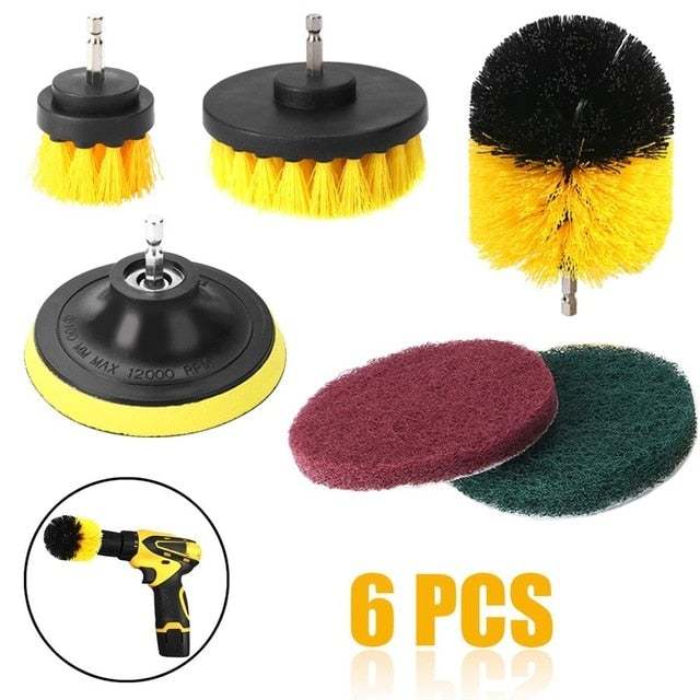 3/4/6 Pcs Drill Brush Cleaner Kit Power Scrubber For Cleaning Bathroom Bathtub Cleaning Brushes Scrub Drill Car Cleaning Tools