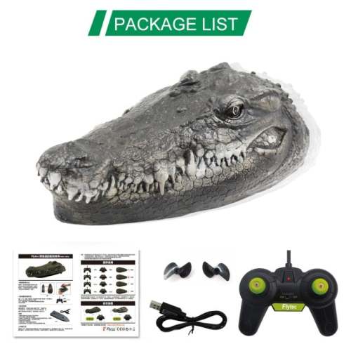 Flytec V005 V002 Rc Boat 2.4G  Simulation Crocodile Head Rc Remote Control Electric Racing Boat For Adult Pools Head Spoof Toy