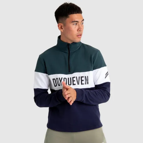Standout ¼ Zip Jumper - Green/Navy
