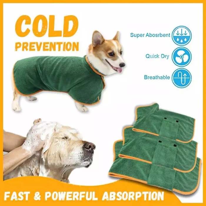 Super Absorbent Pet Bathrobe-M