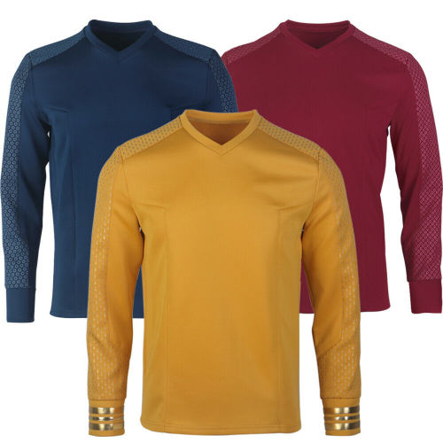 Star Trek Strange  Worlds Captain Pike Gold Uniforms Startfleet Blue Red  Yellow Top Shirts