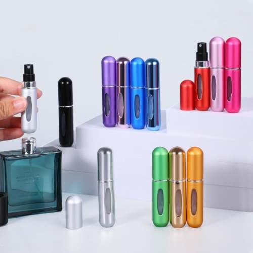 5Ml Perfume Atomizer Portable Liquid Container For Cosmetics Mini Aluminum Spray Alcochol Empty Bottle  Refillable For Traveling